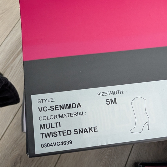 Vince Camuto Snake Print Heeled Boots - Picture 10 of 10